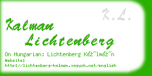 kalman lichtenberg business card